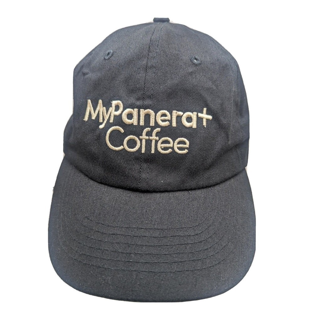 Panera Bread Employee Hat "My Panera+ Coffee" Cap Adjustable Black Embroidered